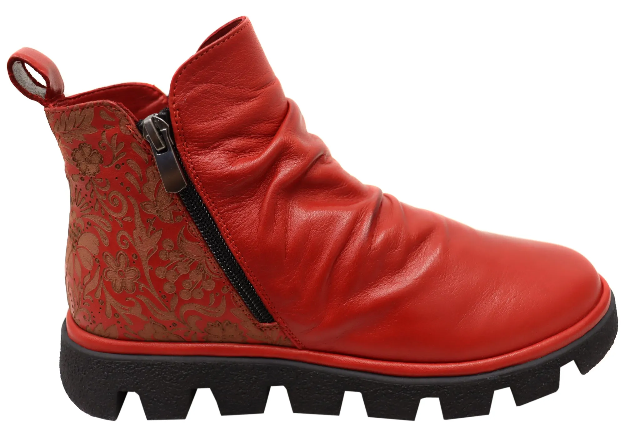 Orizonte Intrepid Womens European Comfortable Leather Ankle Boots Blue Sky Wrinkle Resistant