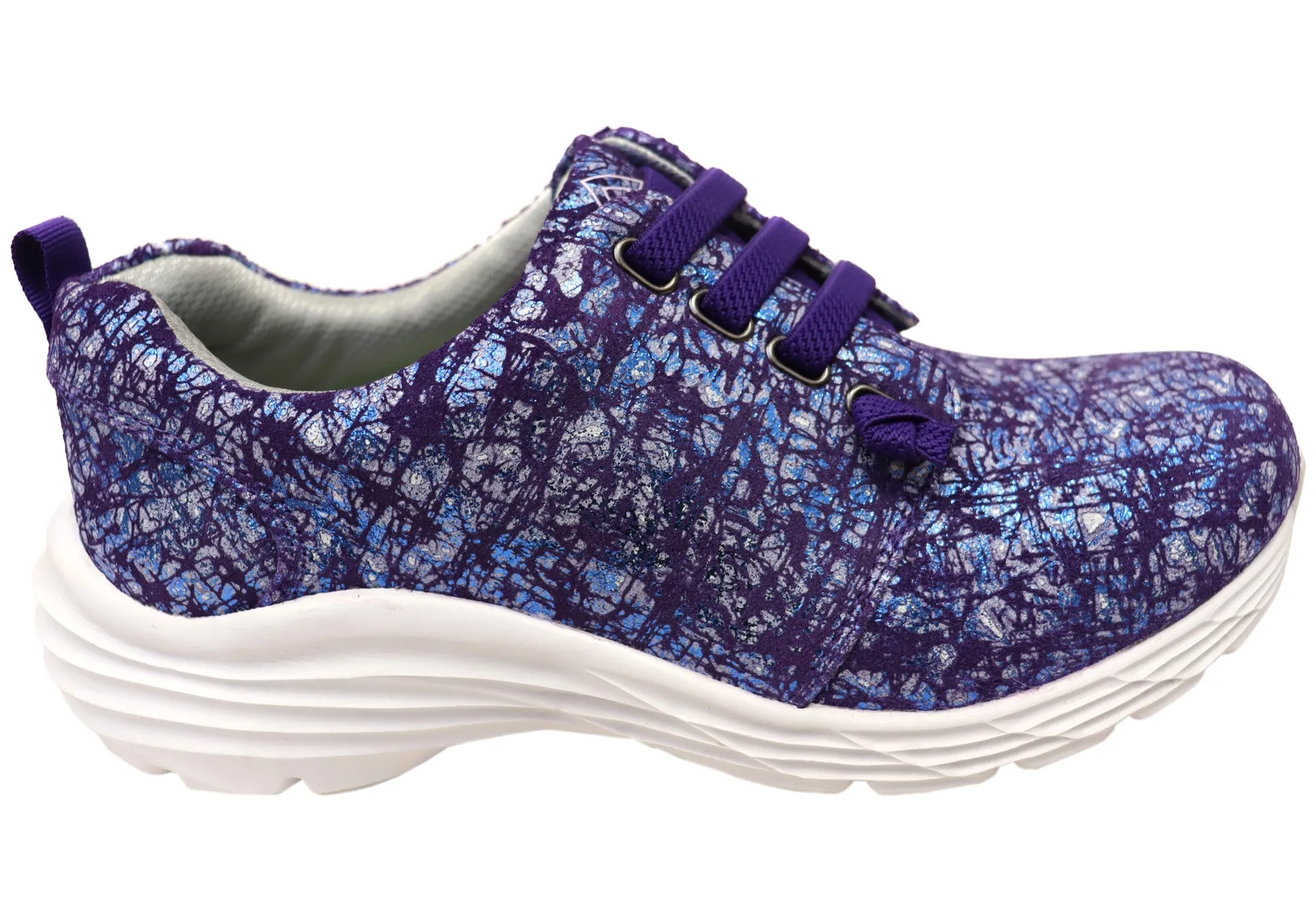 Deep Grip Align Velocity Womens Slip On Leather Comfortable Arch Support Shoes