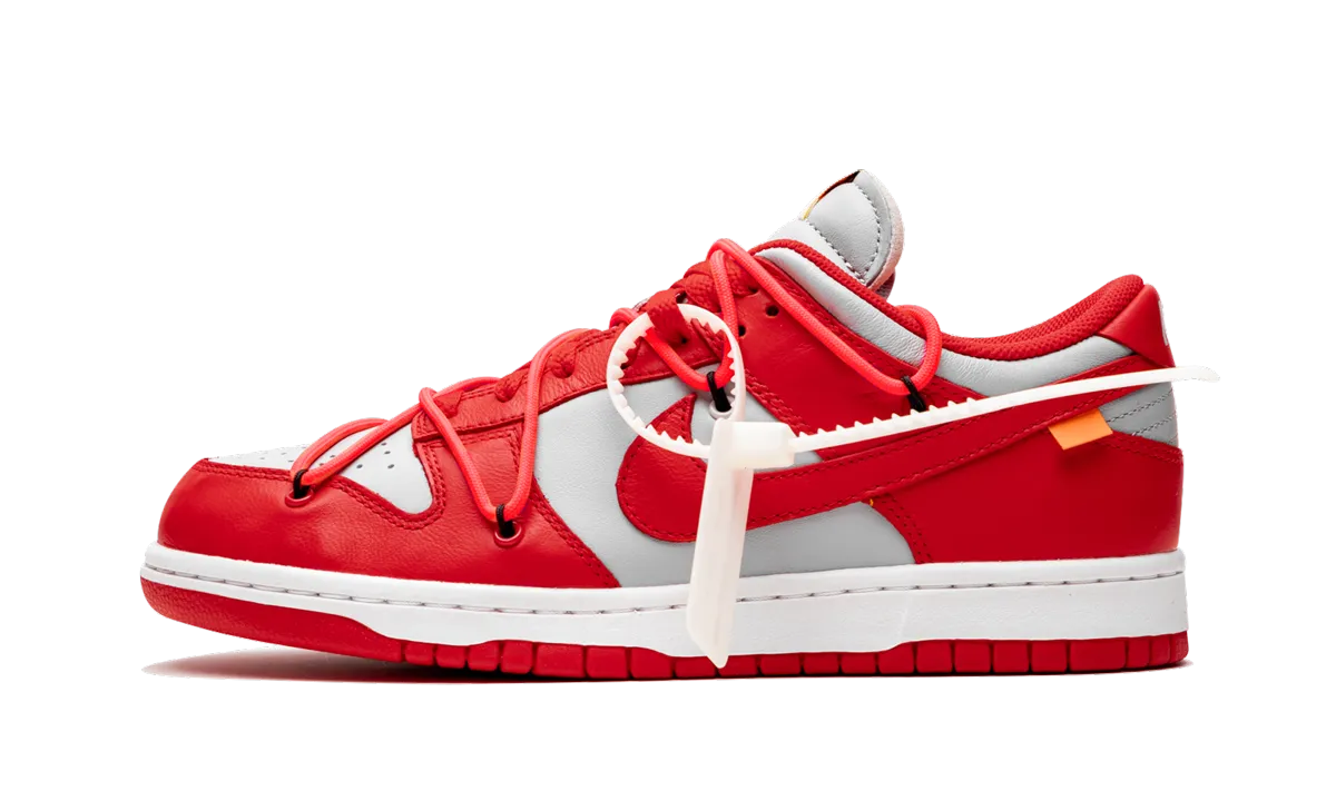 Dunk Low "Off-White - University Red" Light Grip Clear Step