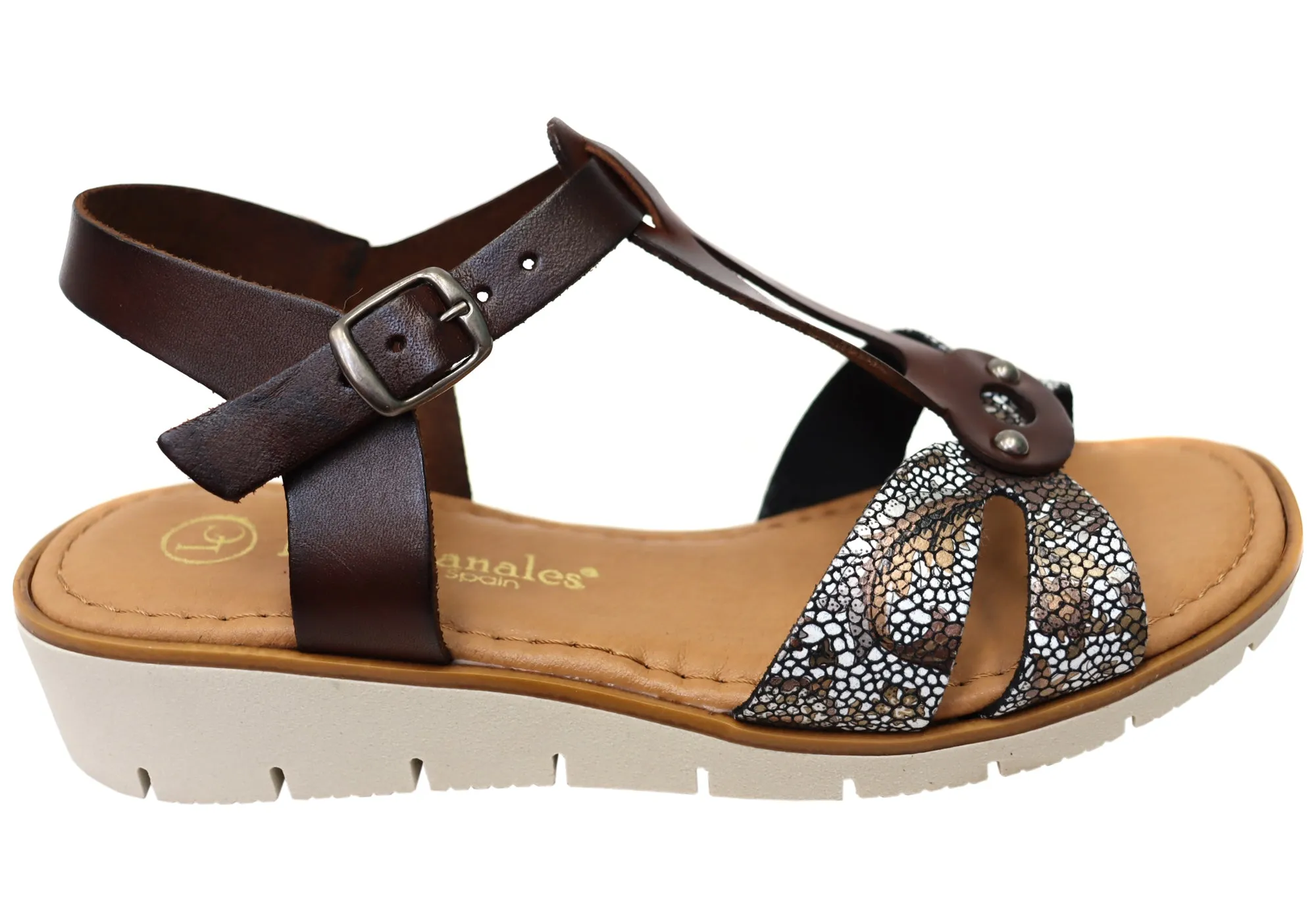 Lola Canales Salli Womens Comfortable Leather Sandals Made In Spain Dressy