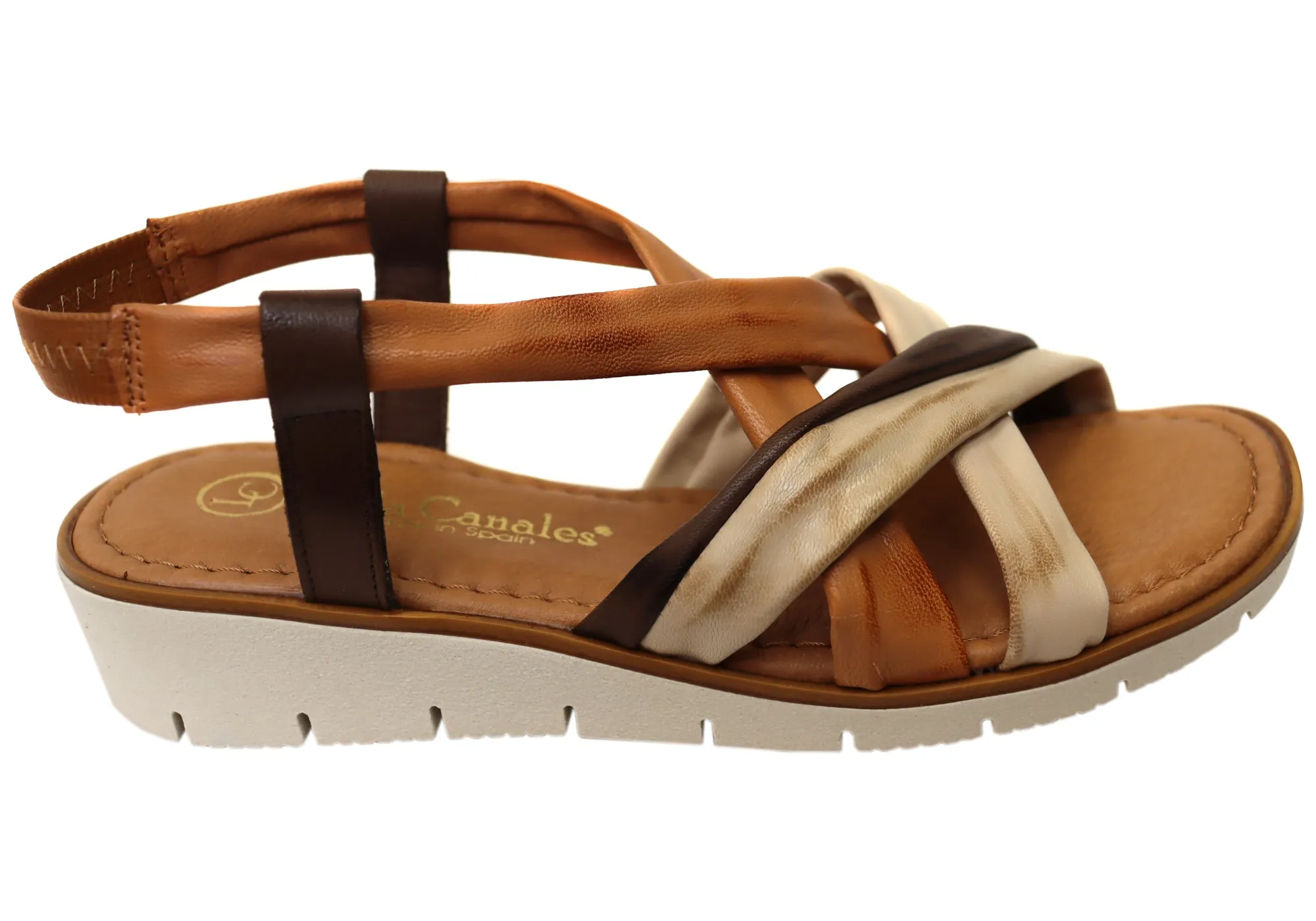 Lola Canales Daphne Womens Comfortable Leather Sandals Made In Spain Travel Glam Simple Slip