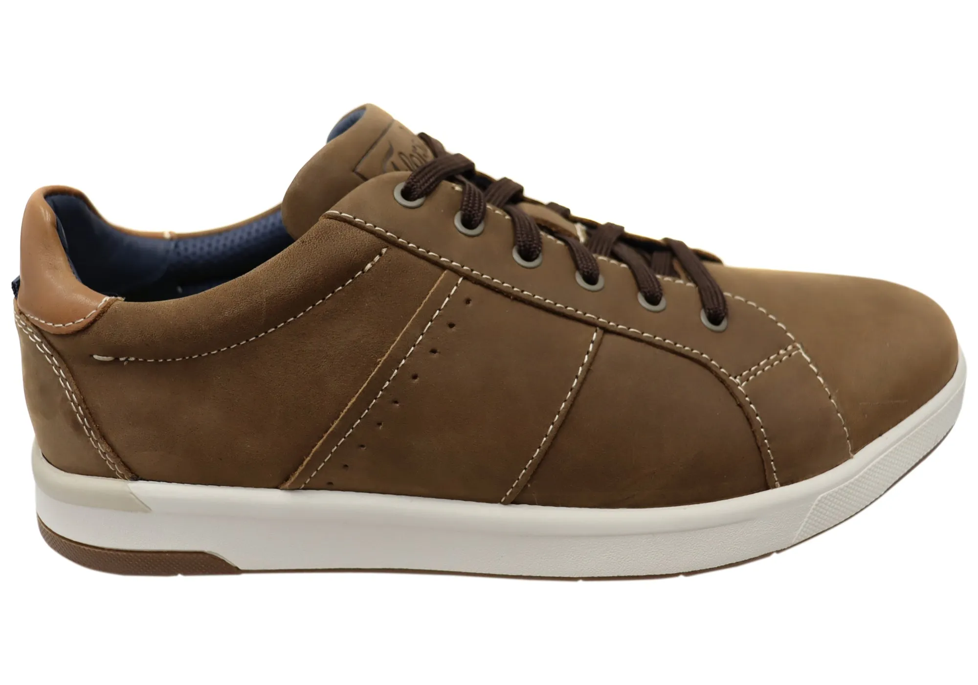 Florsheim Mens Leather EE Extra Wide Crossover Lace To Toe Sneakers Fashion Mood Easy Step