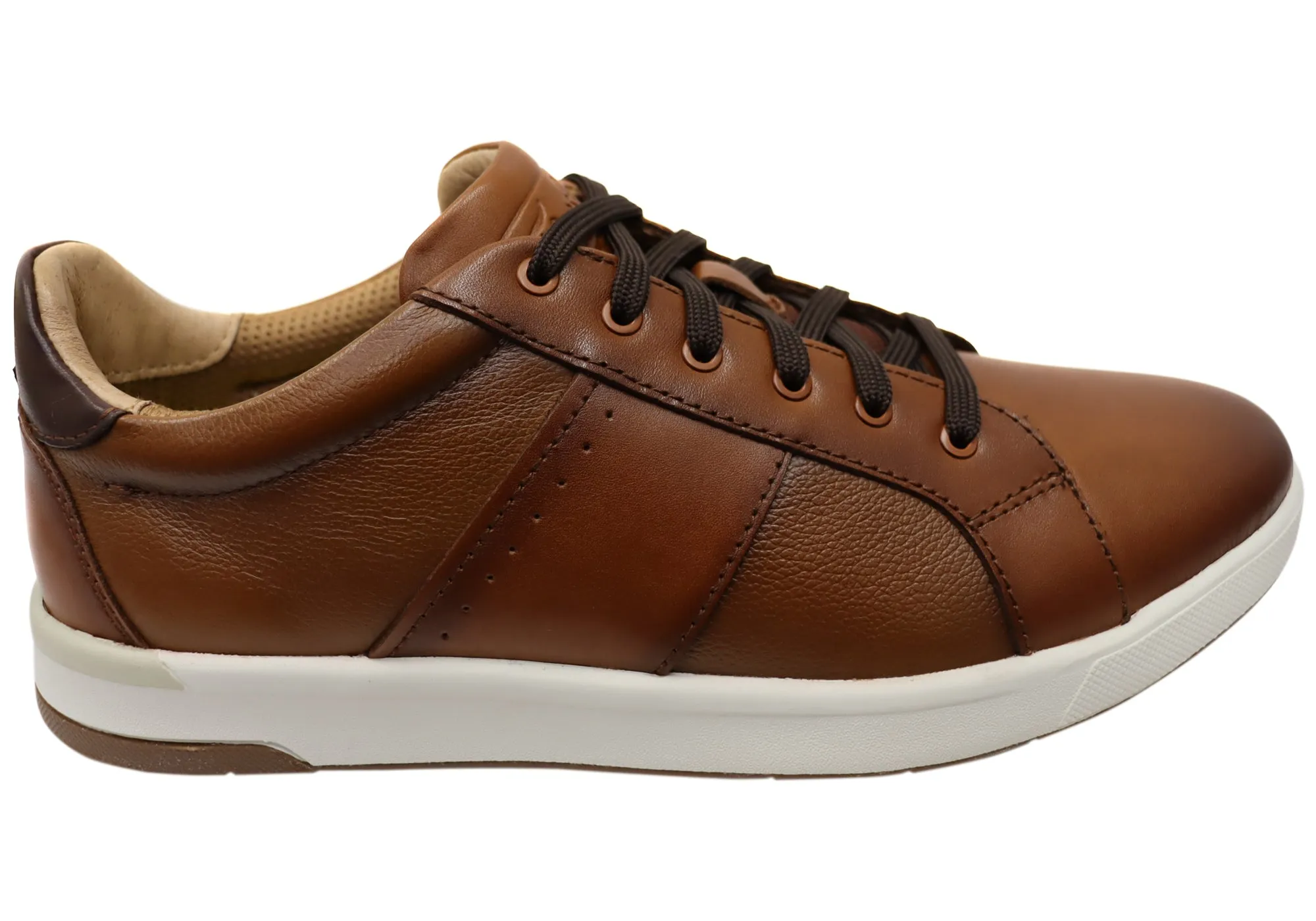 Florsheim Mens Leather EE Extra Wide Crossover Lace To Toe Sneakers Comfortable Fashion Relaxed Look Shoes