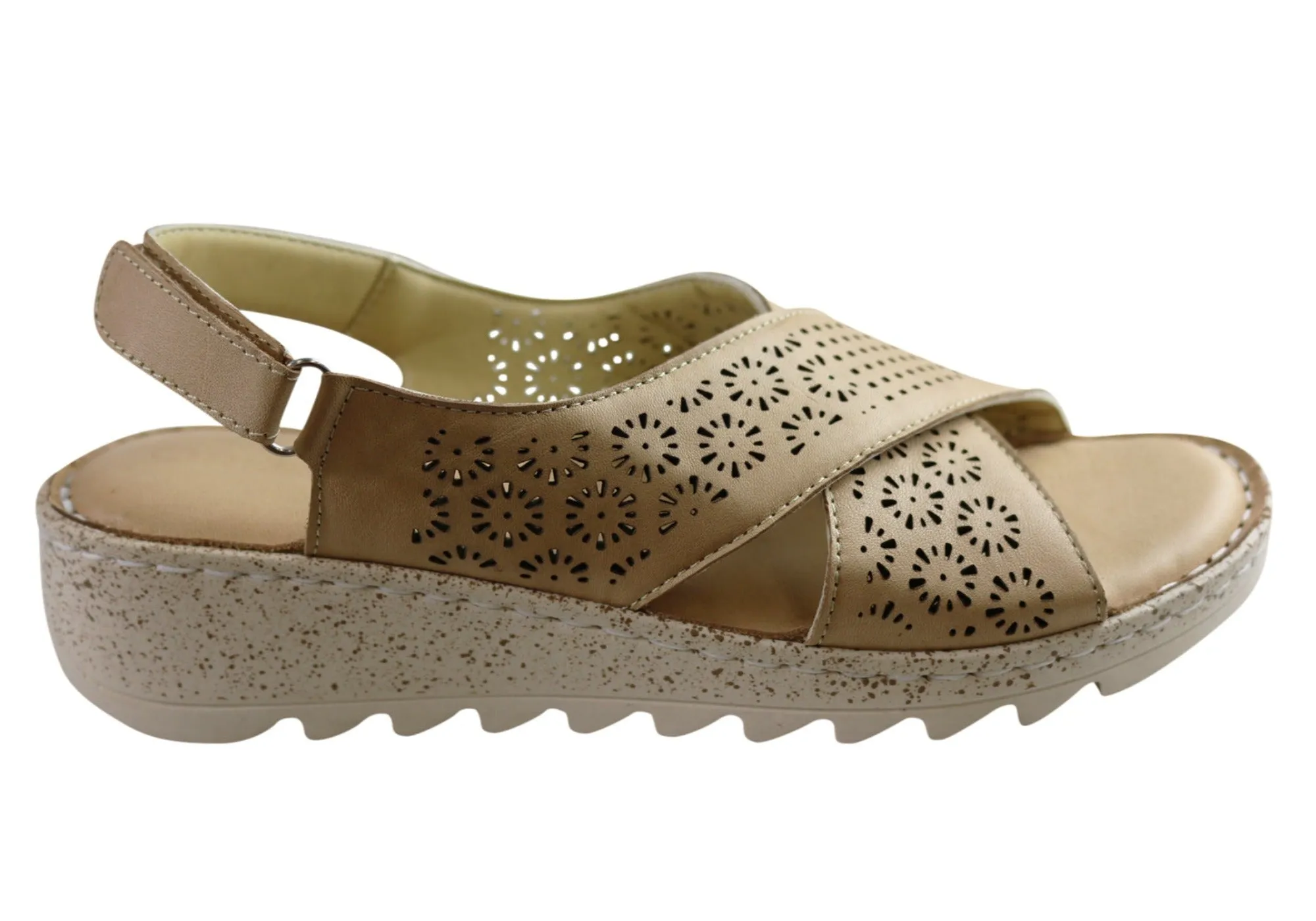 Orizonte Anthea Womens European Leather Comfortable Sandals foldable Stride Light