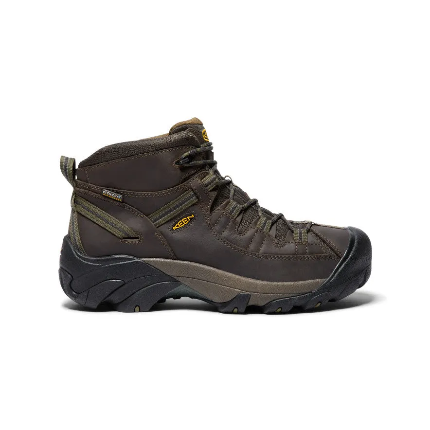 Shock Absorbing Comfort Seeker Seamless Comfort Trail Runner Men's Targhee II Mid Waterproof Hiking Boots  |  Canteen/Dark Olive