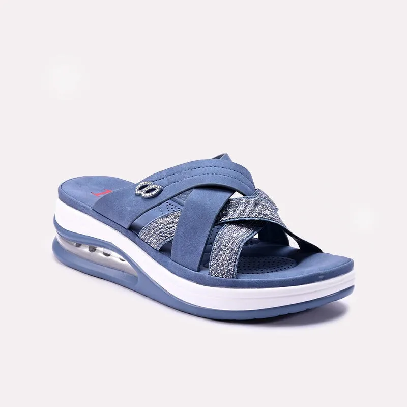 Enhanced Mobility Sleek Womens Blue Comfy Casual Slippers 0413418