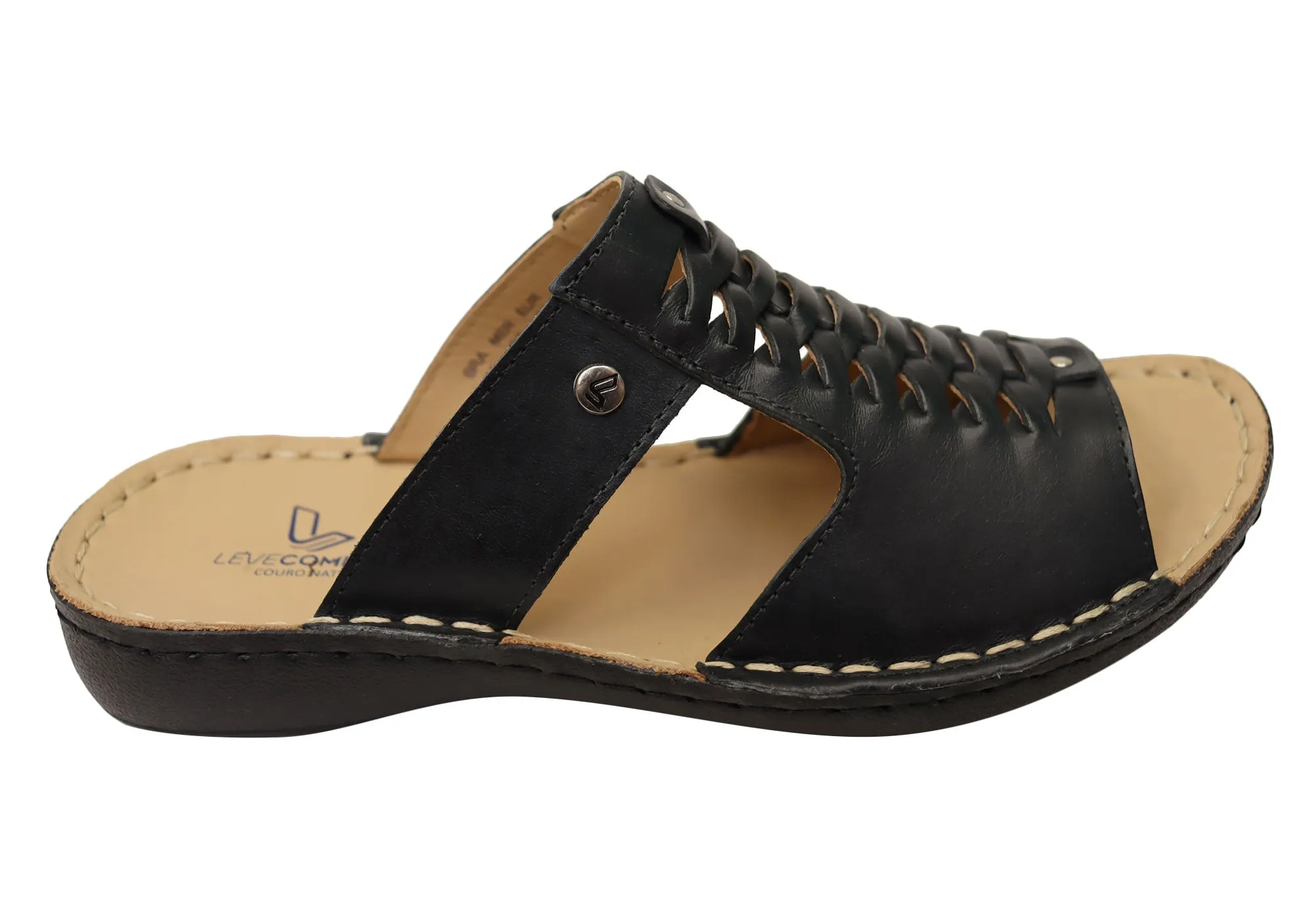 Everyday Pick Levecomfort Delia Womens Brazilian Comfortable Leather Slides Sandals