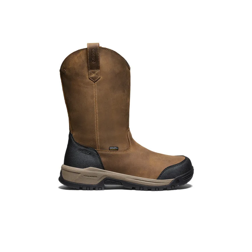 Padded Interior Weekend Camping Men's Evanston Pull-On Waterproof Boot (Soft Toe)  |  Bison/Black