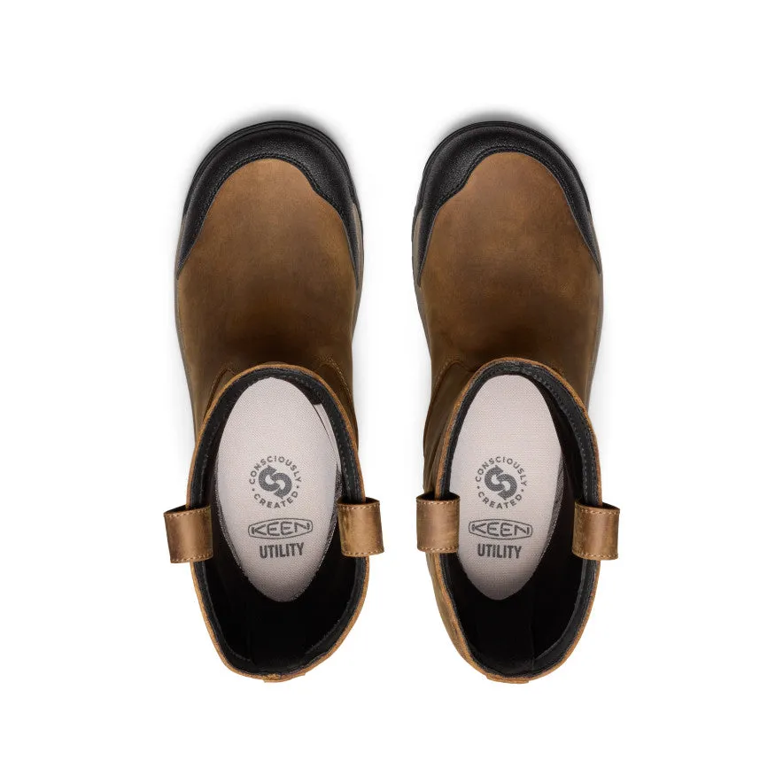 Layered Support Men's Evanston Pull-On Waterproof Boot (Soft Toe)  |  Bison/Black