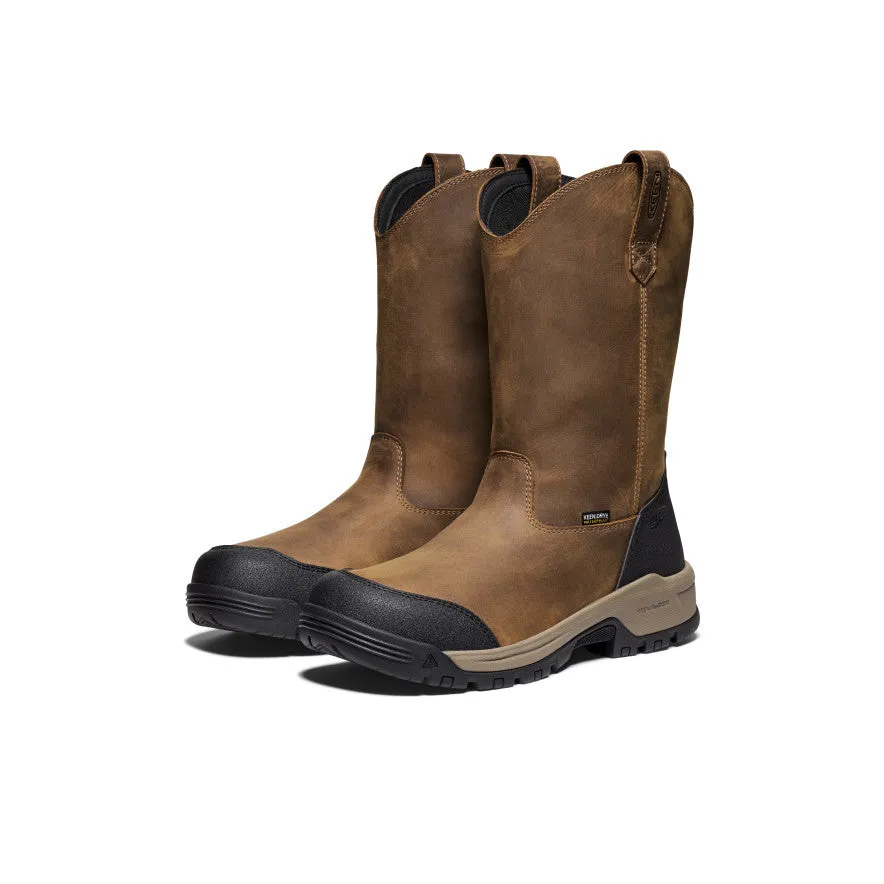 Stable Support Rainy Days Men's Evanston Pull-On Waterproof Boot (Soft Toe)  |  Bison/Black