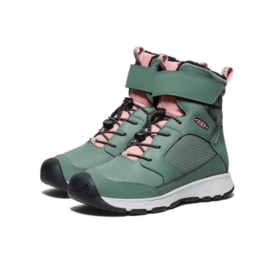 Chunk Heel Big Kids' Skua Waterproof Winter Boot  |  Dark Forest/Rose Elegance