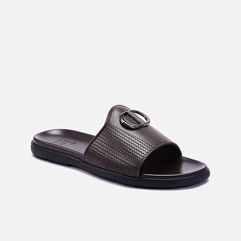 Soft Material Brown Classic Casual Slippers 0151128