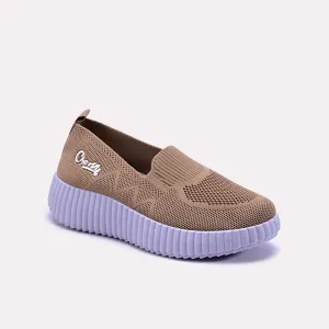 Zoraya Brown Platform Slip On Sneakers 0440751 Slip Resistant Grooves