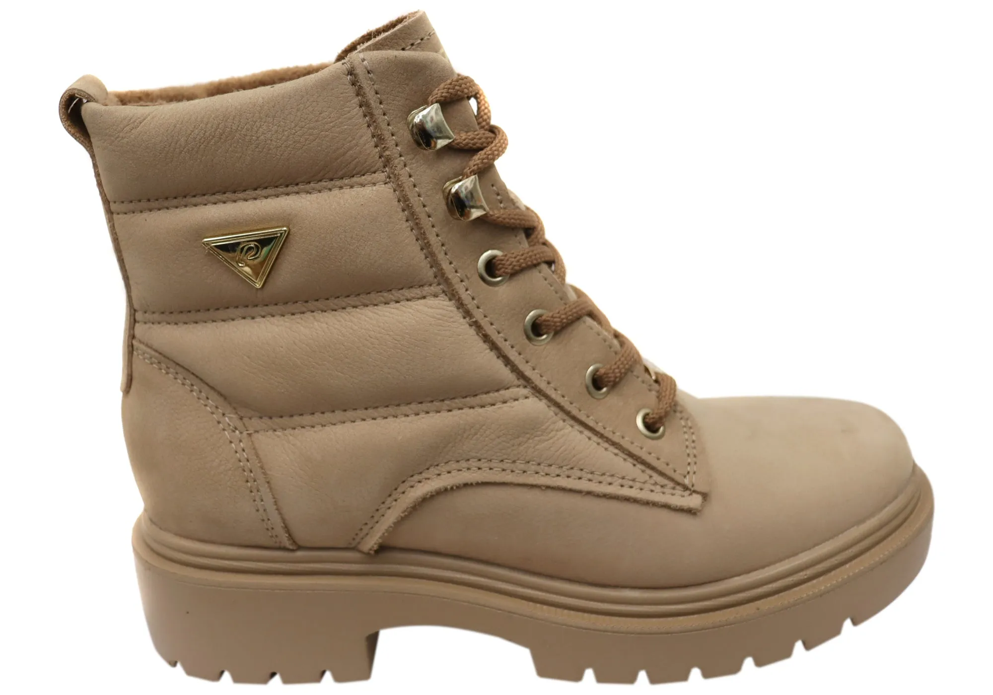 Flexible Frame Weekend Wanderer Pegada Continue Womens Brazilian Leather Platform Ankle Boots