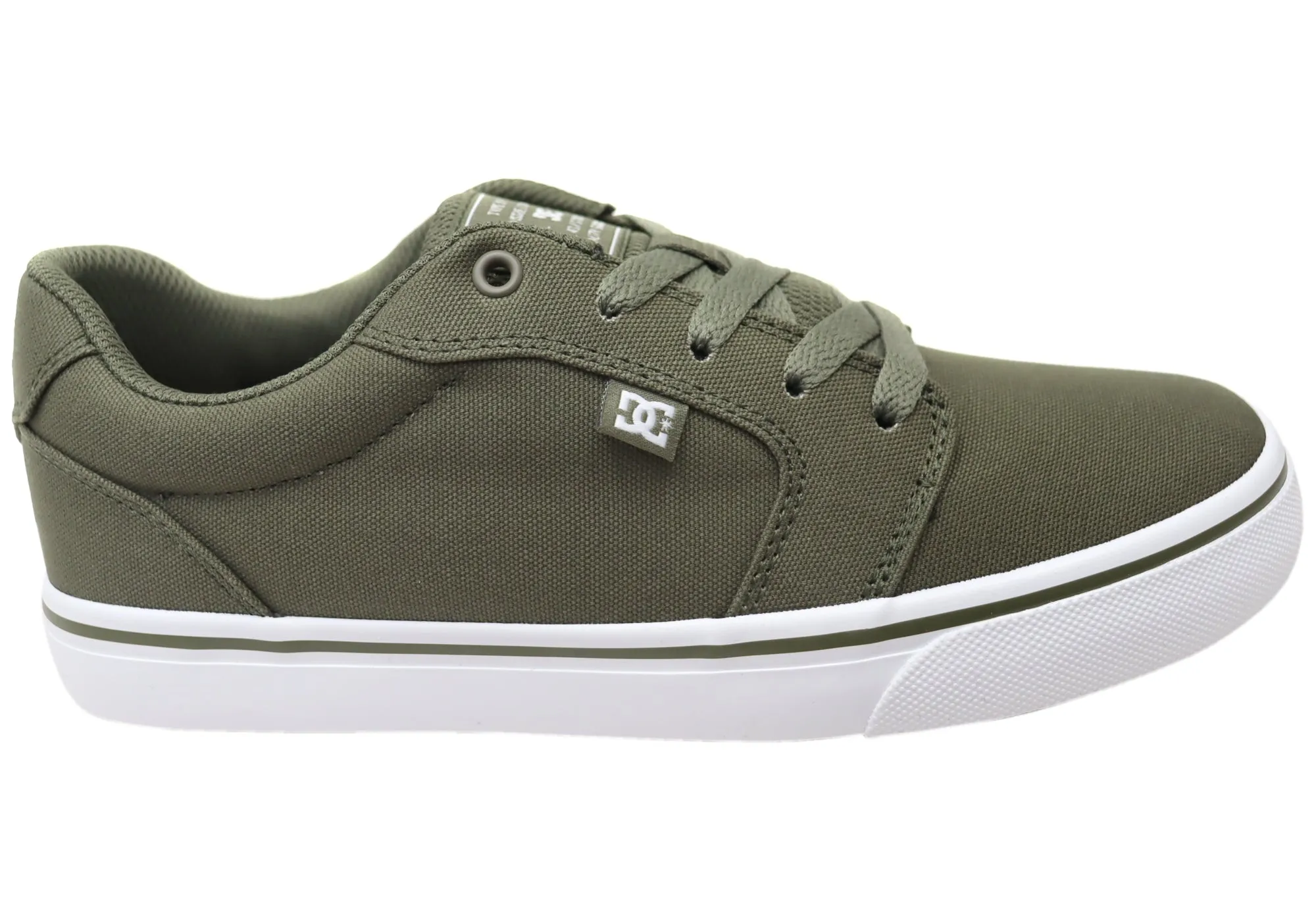 DC Shoes Mens Comfortable Anvil TX Lace Up Shoes Light Olive Balanced weight Drill Run