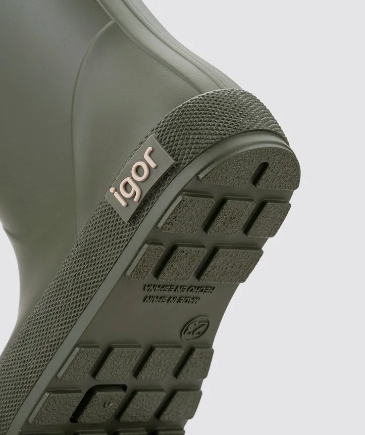 Igor Boy's and Girl's Yogi Borreguito Rain Boots - Kaki Sturdy Build
