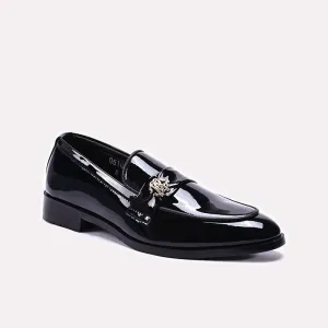 Walk Proud Center Fit Black Glossy Slip On Formal Shoes 0111133