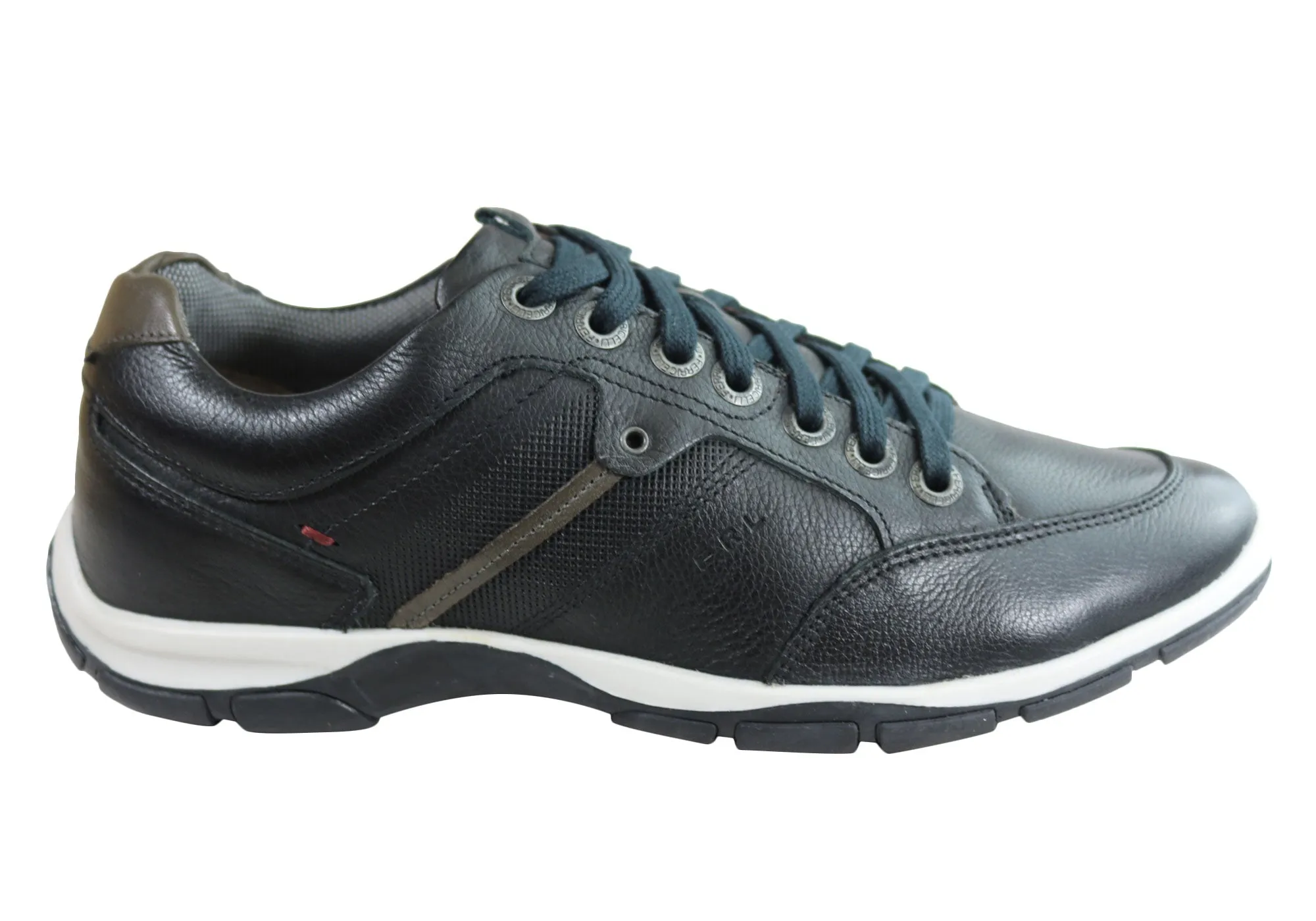 Ferricelli Ralph Mens Leather Lace Up Casual Shoes Made In Brazil Durable Build