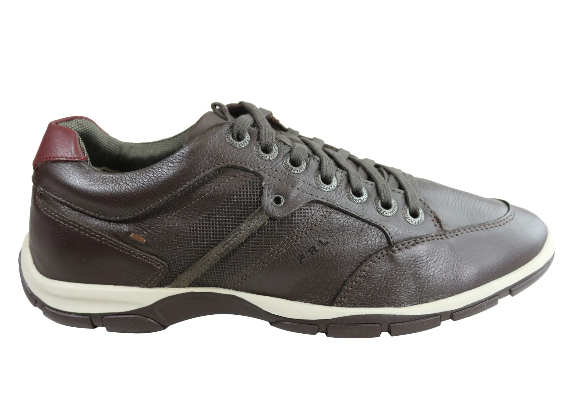 Ferricelli Ralph Mens Leather Lace Up Casual Shoes Made In Brazil Edge Hike Sport Street