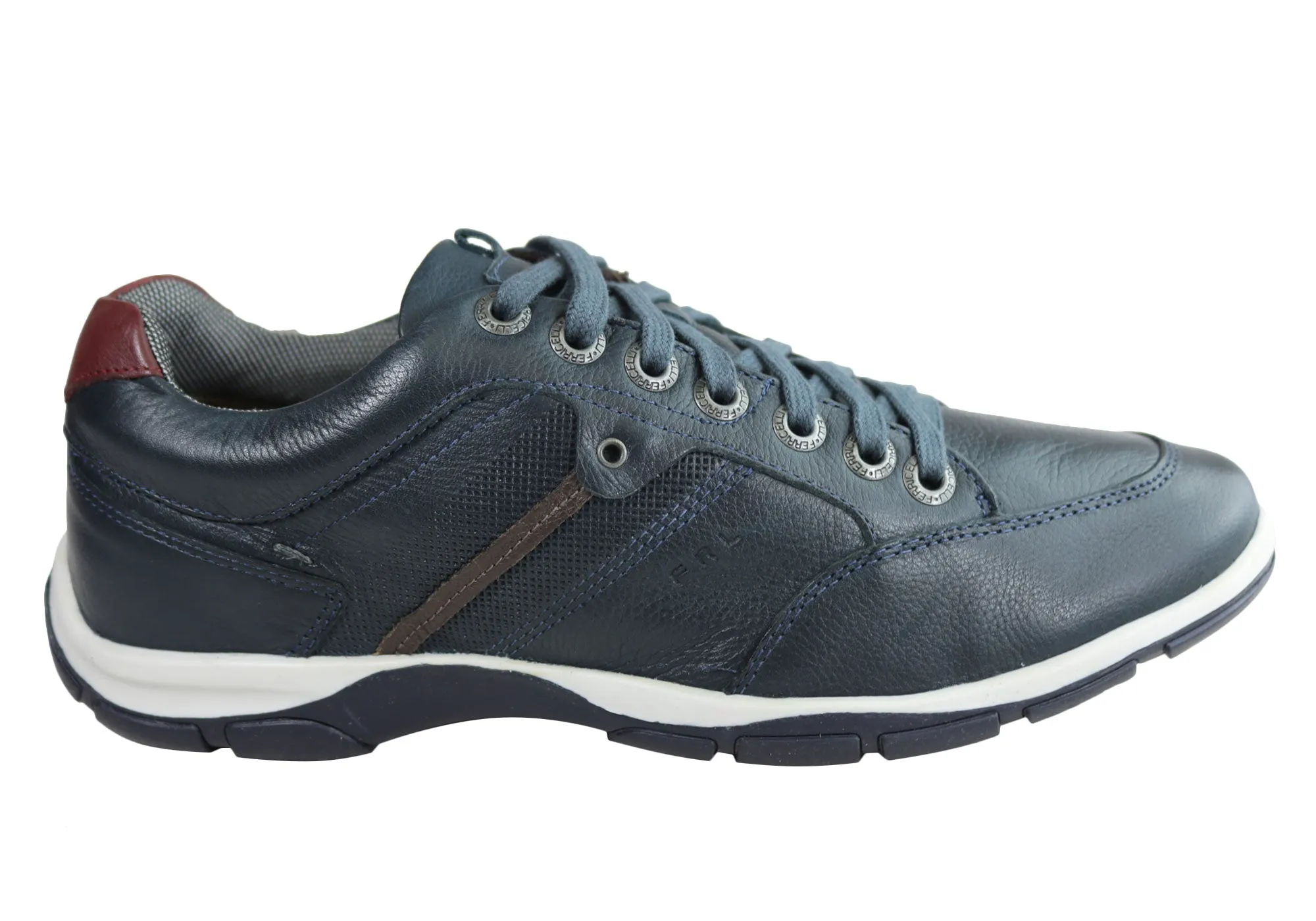 Ferricelli Ralph Mens Leather Lace Up Casual Shoes Made In Brazil Basic Style