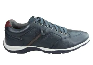 Ferricelli Ralph Mens Leather Lace Up Casual Shoes Made In Brazil Basic Style