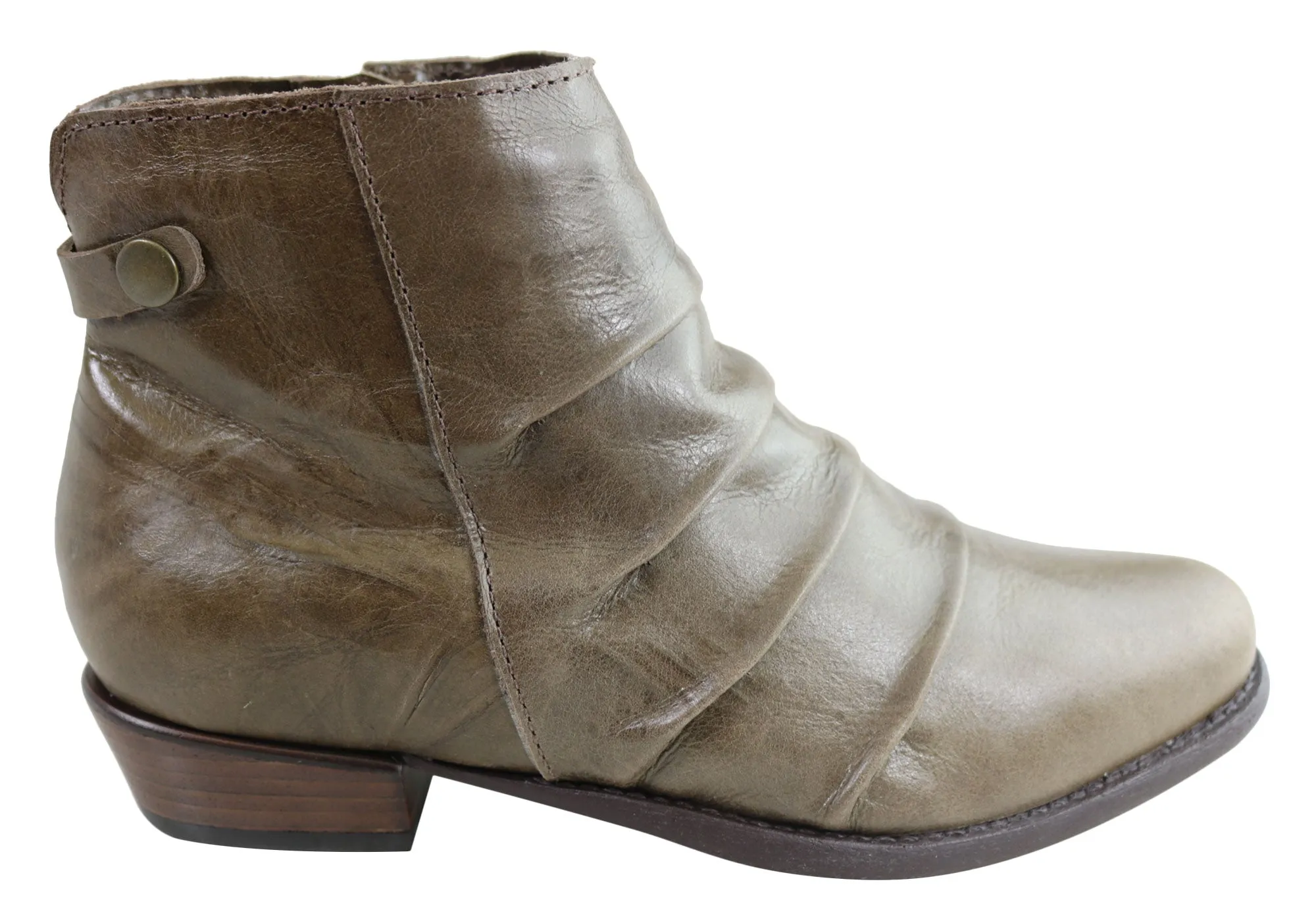 Andacco Avenue Womens Leather Comfortable Ankle Boots Made In Brazil Snow Grip Western Ride