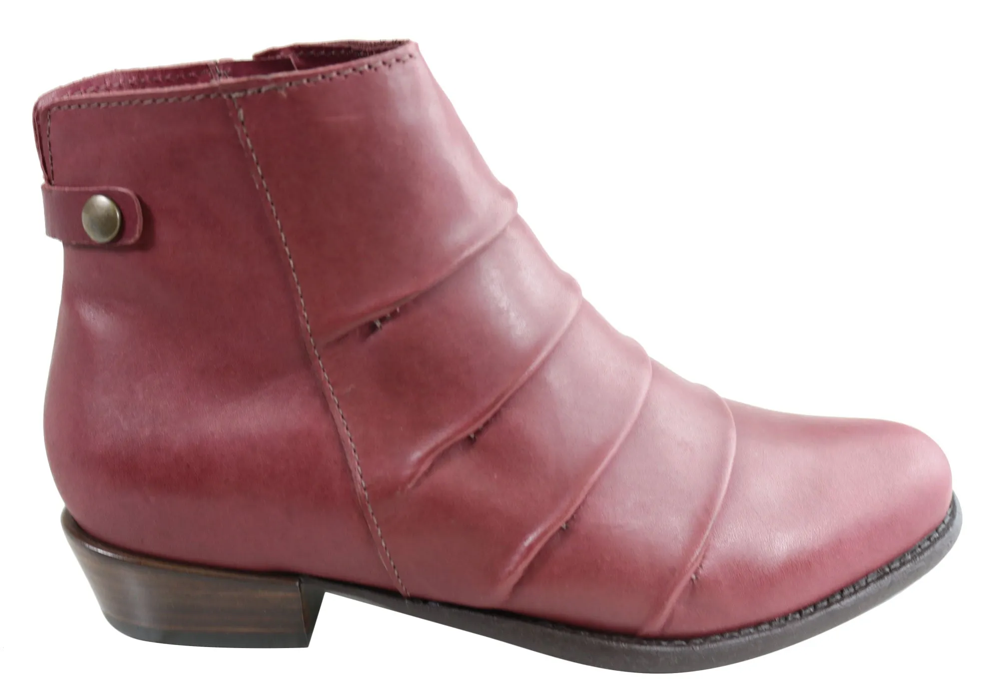Mud Resistant Work Commute Andacco Avenue Womens Leather Comfortable Ankle Boots Made In Brazil
