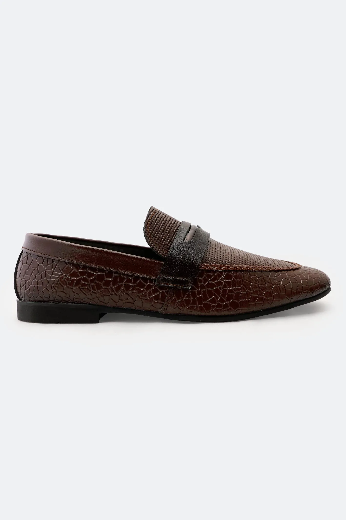 Clean Style Arch Fit Brown Formal Shoes For Men