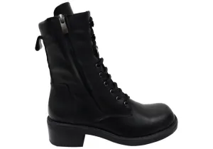 Lace Up Pastel Glow Orizonte Opal Womens European Comfortable Leather Boots