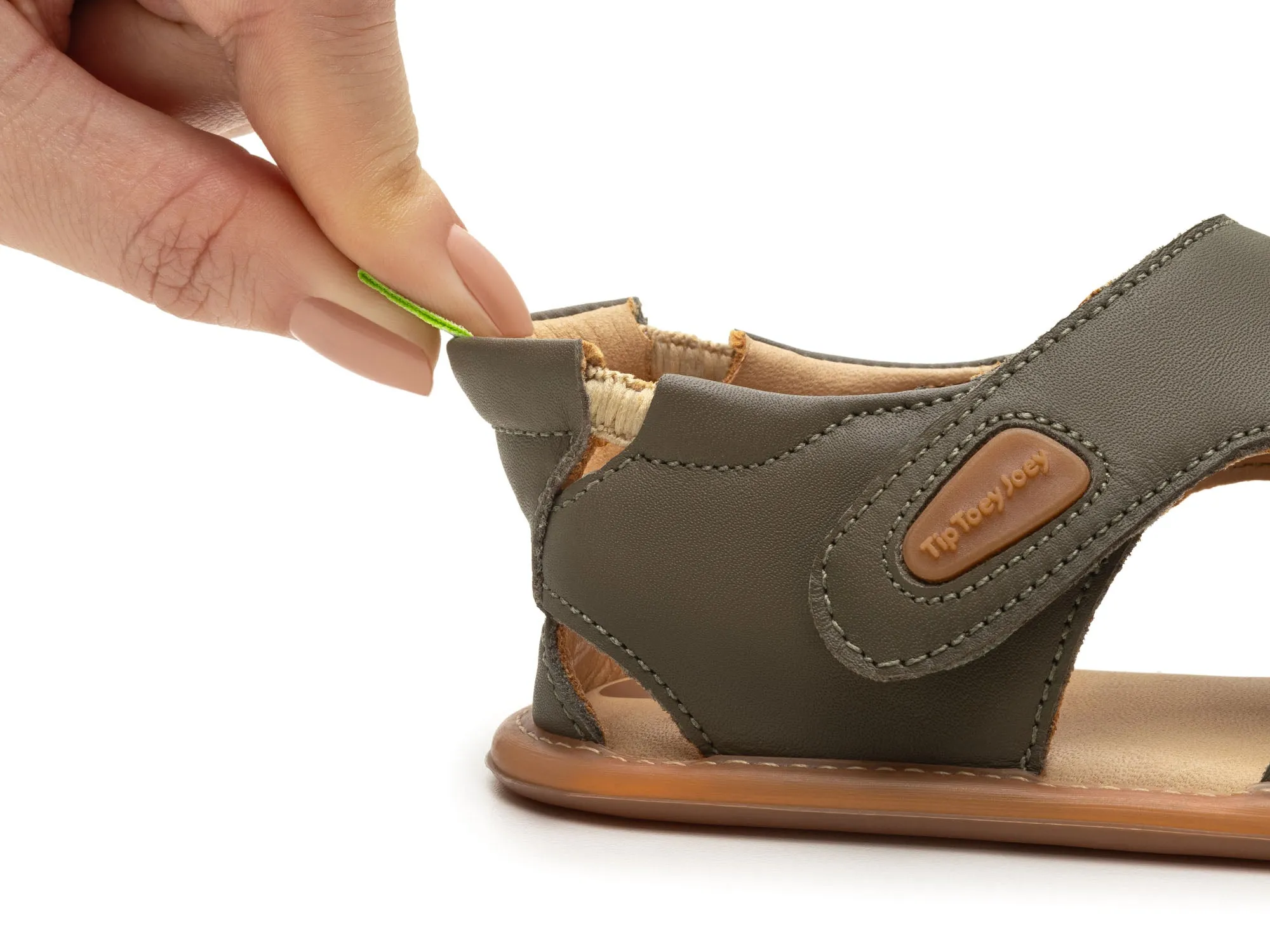Slim Shape Tip Toey Joey Boy's and Girl's Boomy Sandals - Mineral Green