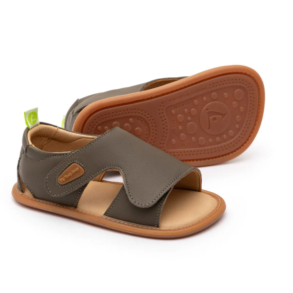 Tip Toey Joey Boy's and Girl's Boomy Sandals - Mineral Green No Rub