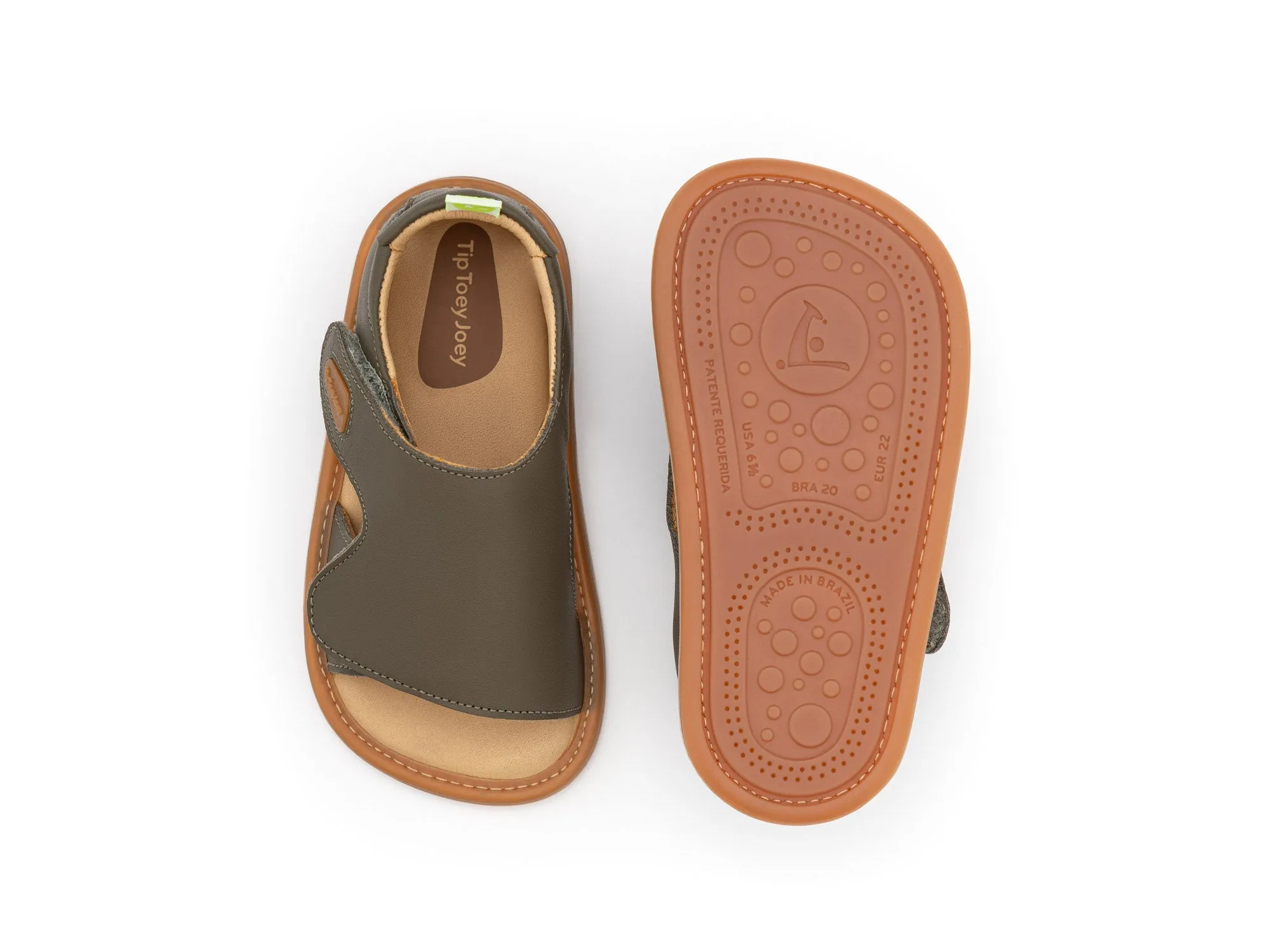 Tip Toey Joey Boy's and Girl's Boomy Sandals - Mineral Green Light Travel Sandals Stretchable Straps