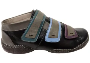 J Gean Roxy Womens Comfortable Leather Ankle Boots Made In Brazil Velcro Closure