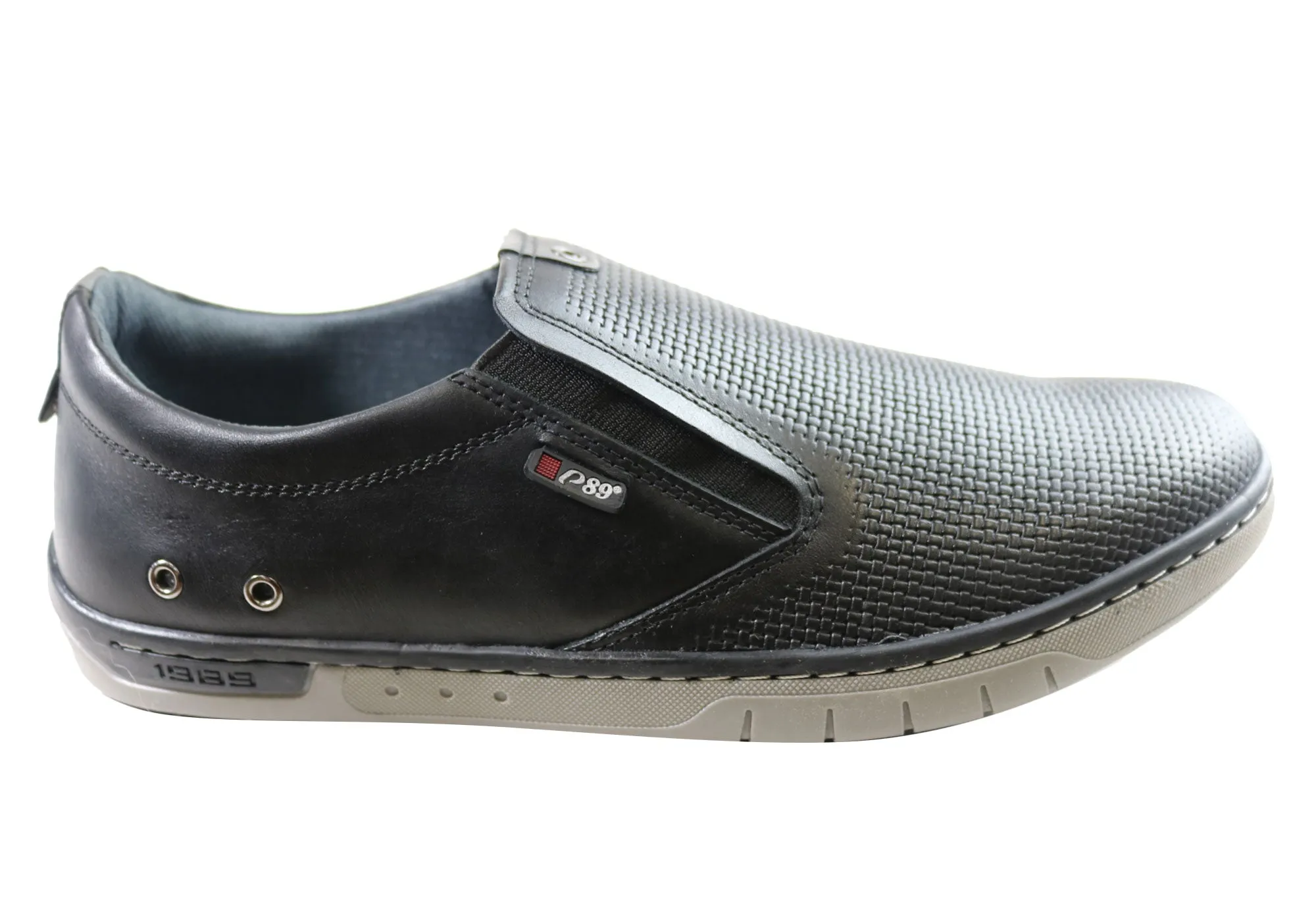 Pegada Justin Mens Leather Slip On Comfort Casual Shoes Made In Brazil Subtle Look