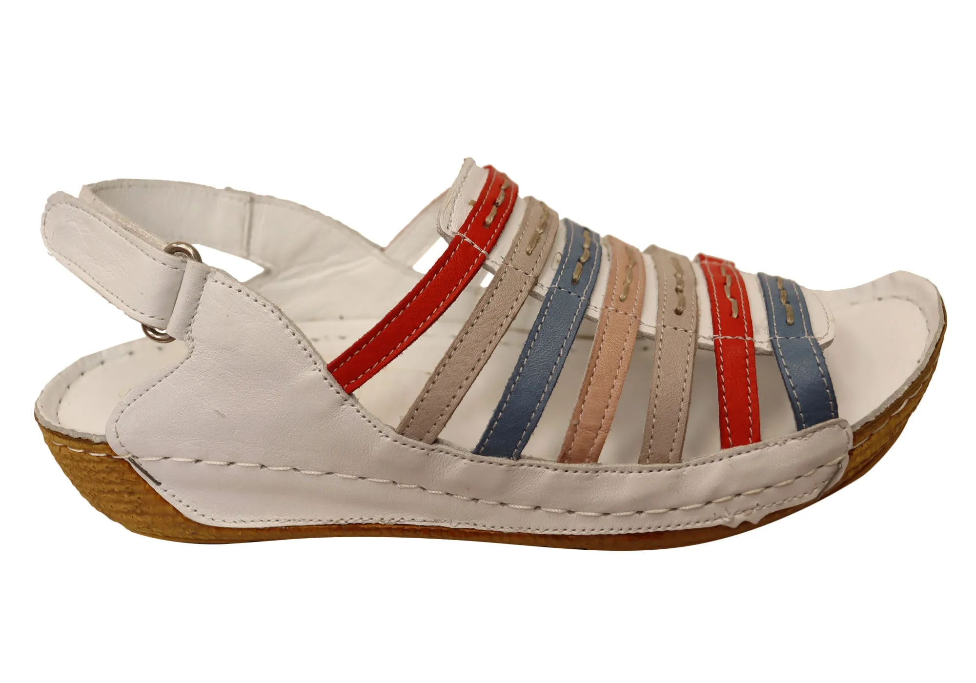 Chic Travel Shoes Orizonte Lipari Womens European Comfortable Leather Sandals