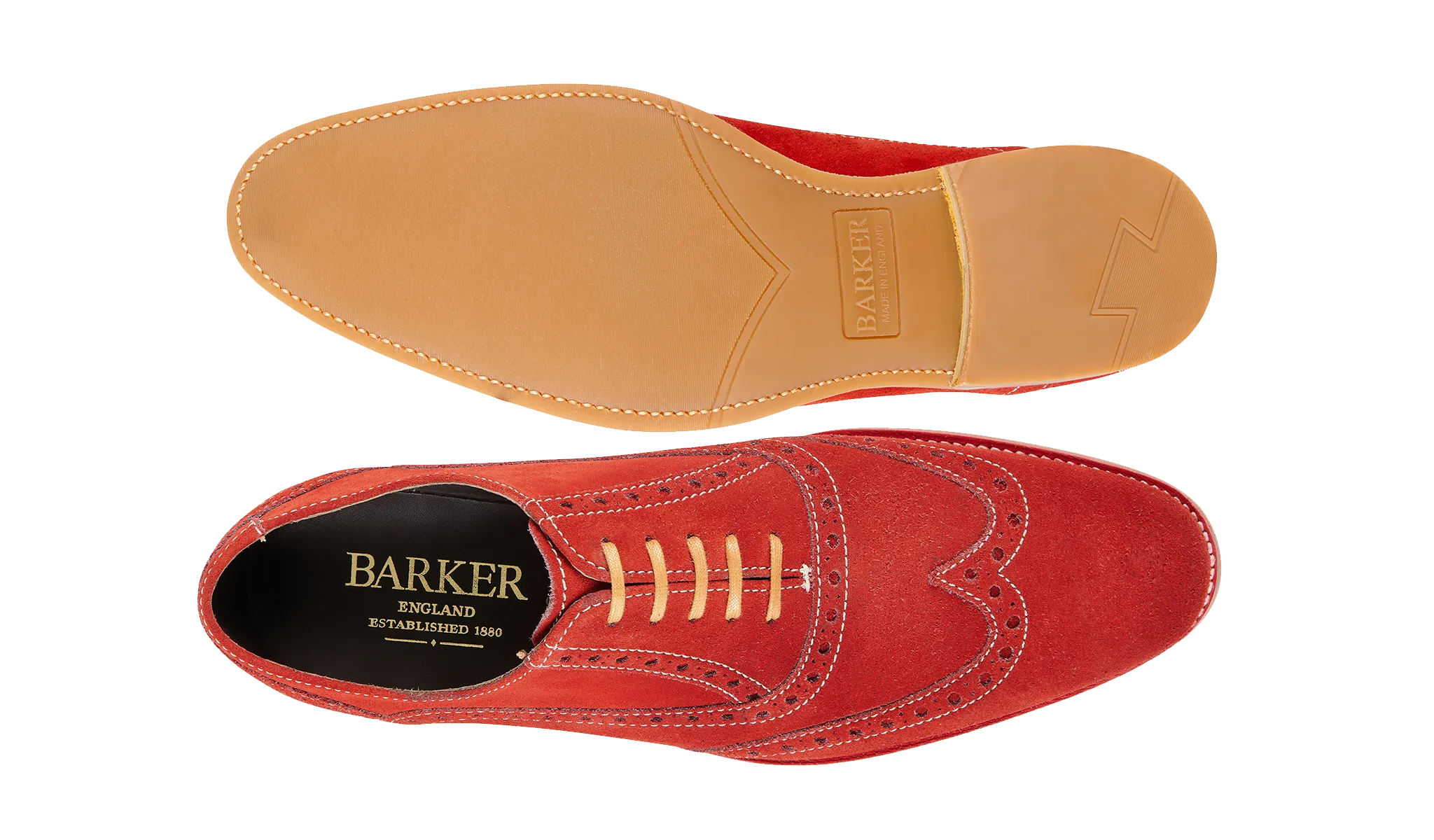 Elastic Material Shift Duty Grant - Red Grey Suede