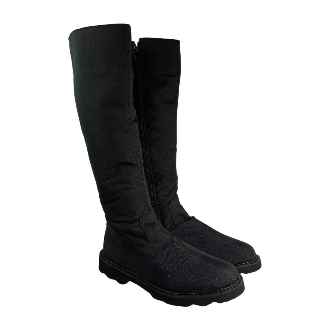 Versatile use 'Abbey' vegan knee-high riding boot with chunky sole by Zette Shoes - black