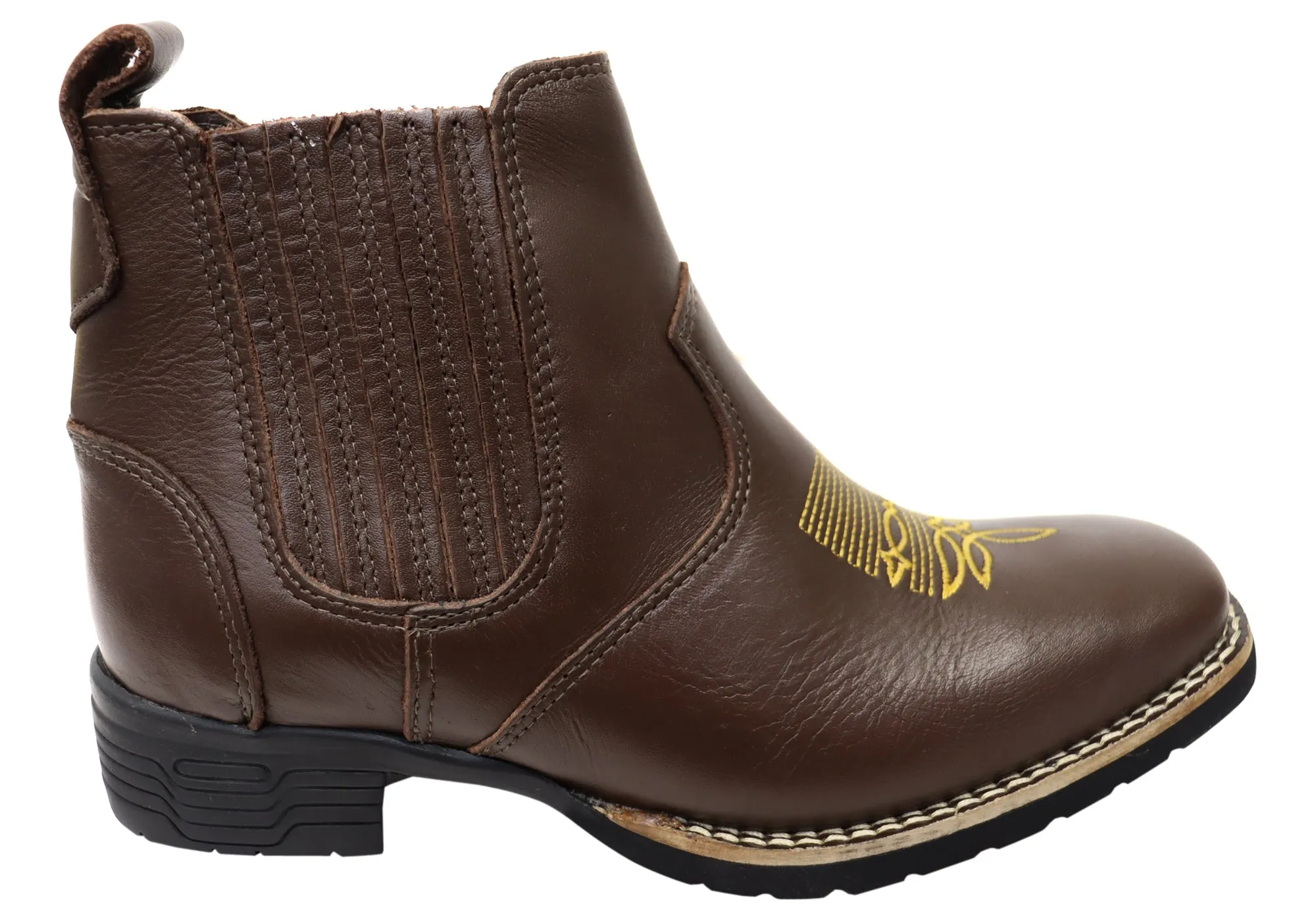 D Milton Ellie Womens Leather Western Cowboy Chelsea Ankle Boots All Day Use