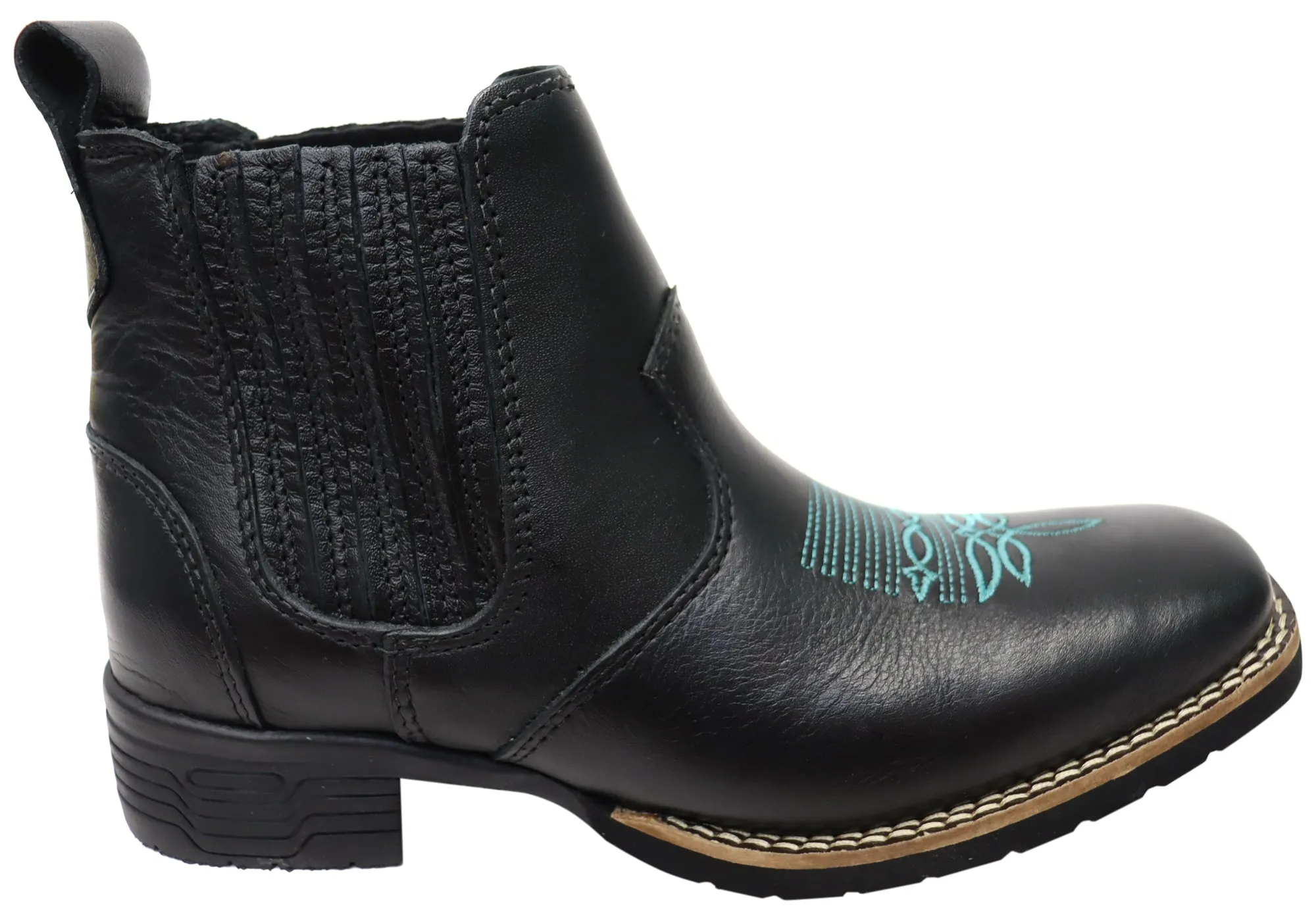 Inner Glow D Milton Ellie Womens Leather Western Cowboy Chelsea Ankle Boots
