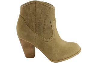 Bonbons Darci Womens Leather Suede Ankle Boots Insulated Cold Weather Commuter