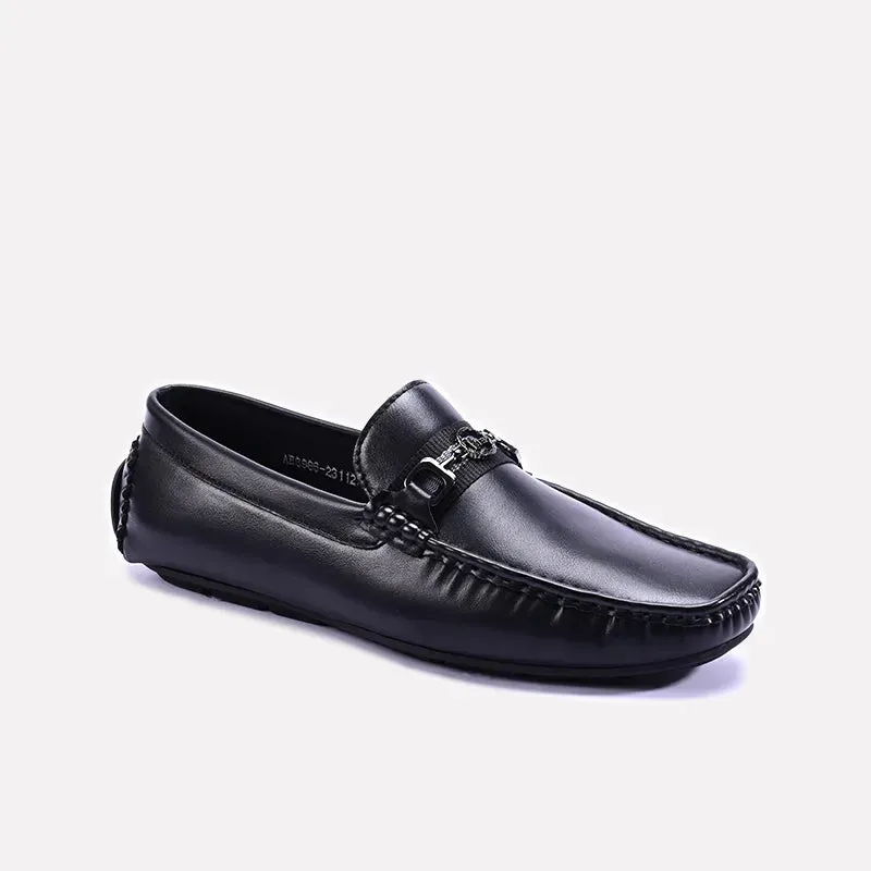 Urban Essential Black Horsebit Loafers For Men 0130798
