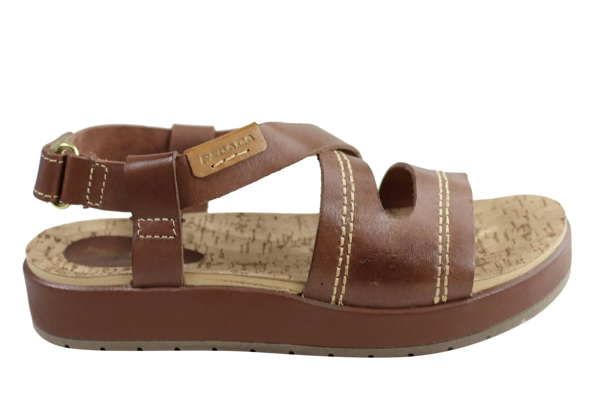 Pegada Tracie Womens Comfort Cushioned Leather Sandals Made In Brazil Toe Post Design Modern Steps