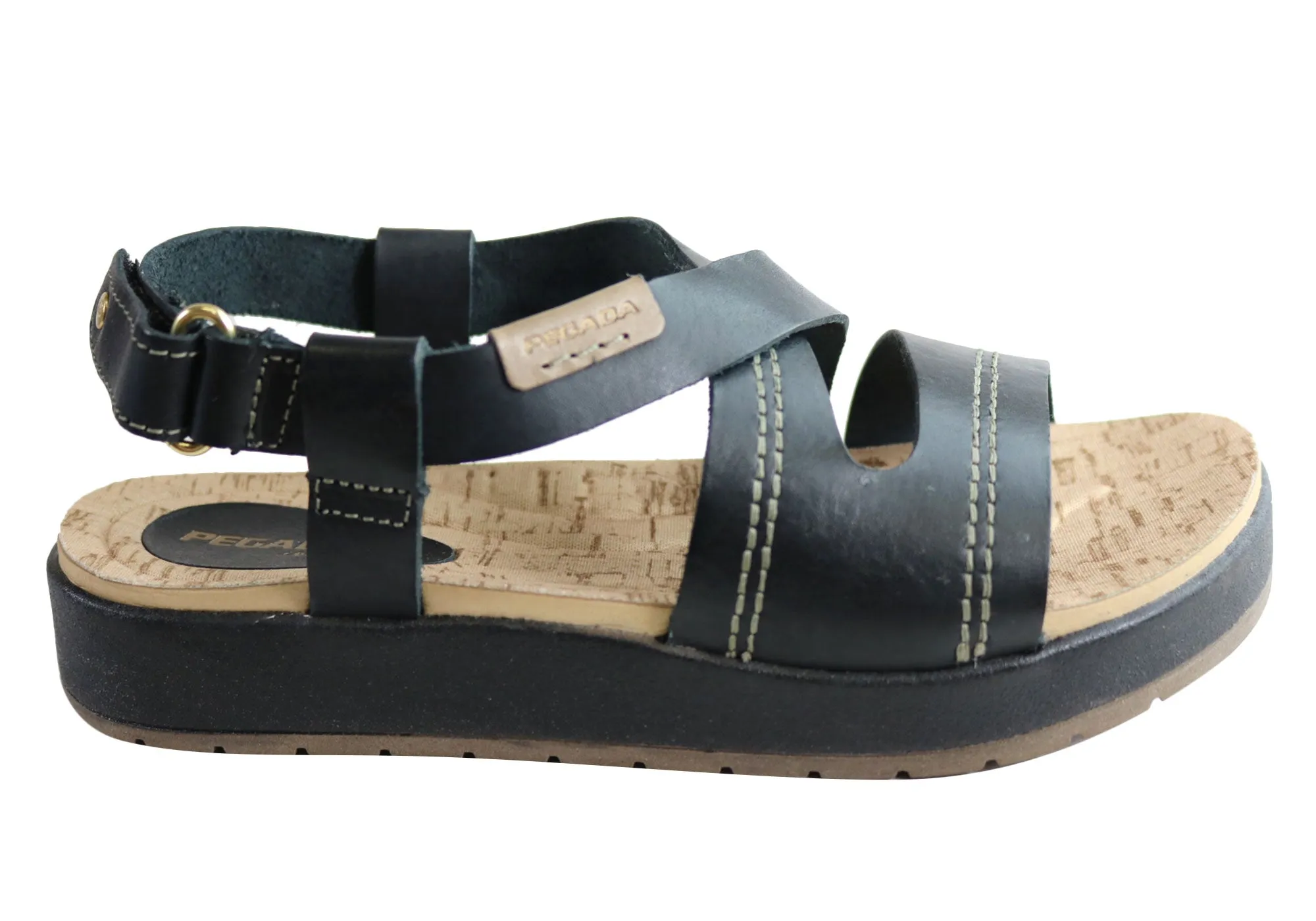 Pegada Tracie Womens Comfort Cushioned Leather Sandals Made In Brazil Thong Easy-to-Wear Shoes