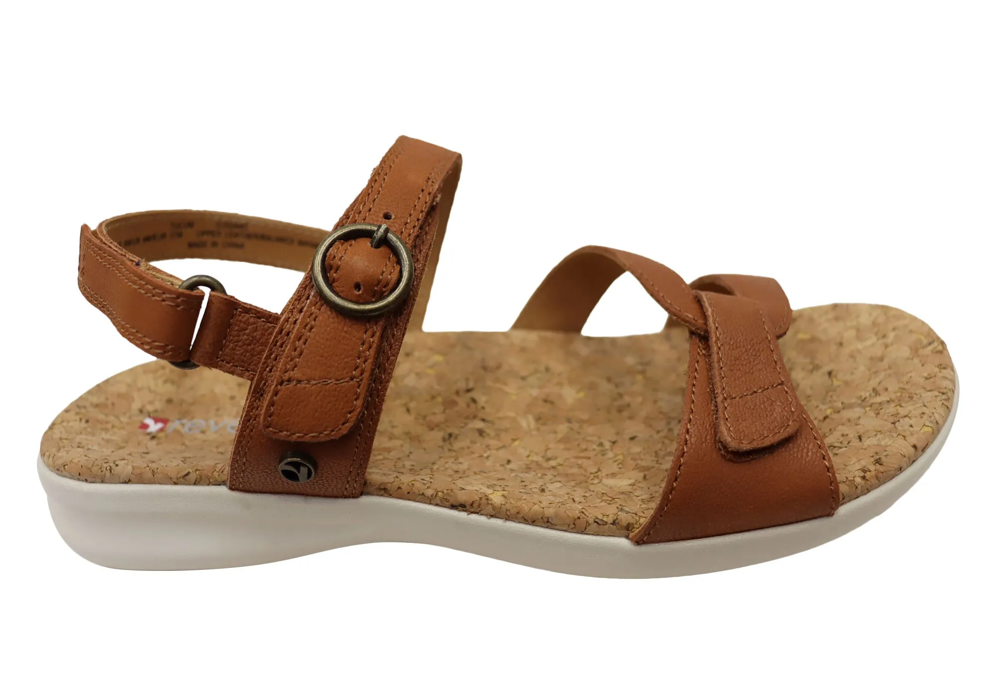 Revere Tulum Womens Comfortable Leather Sandals Net Air Slide Ease
