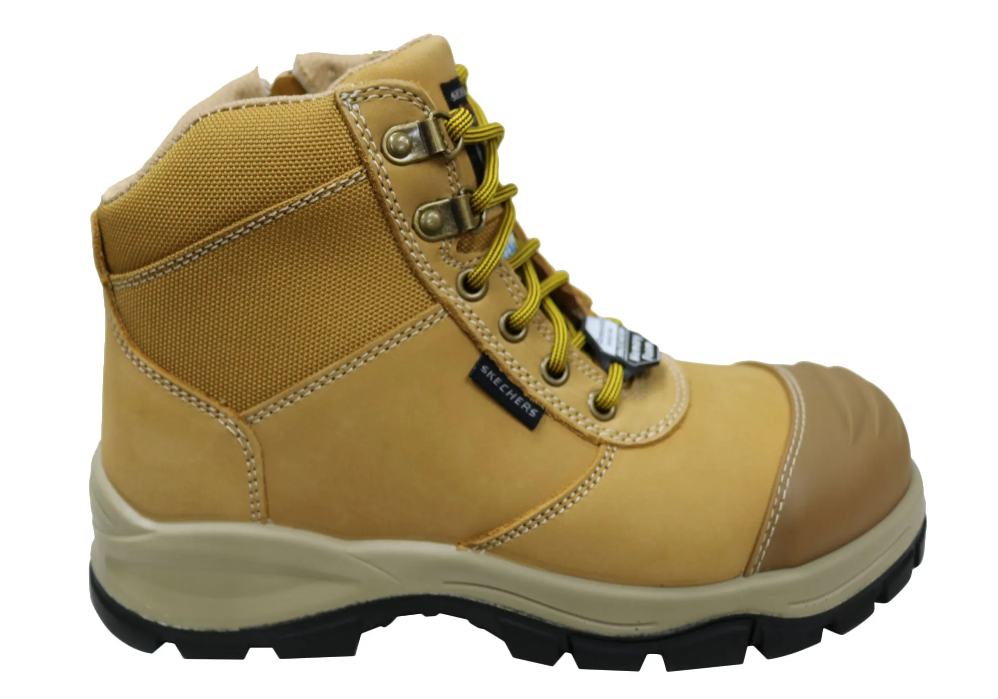 Skechers Womens Leather Comfortable Work Composite Toe Work Boots Ice Guard