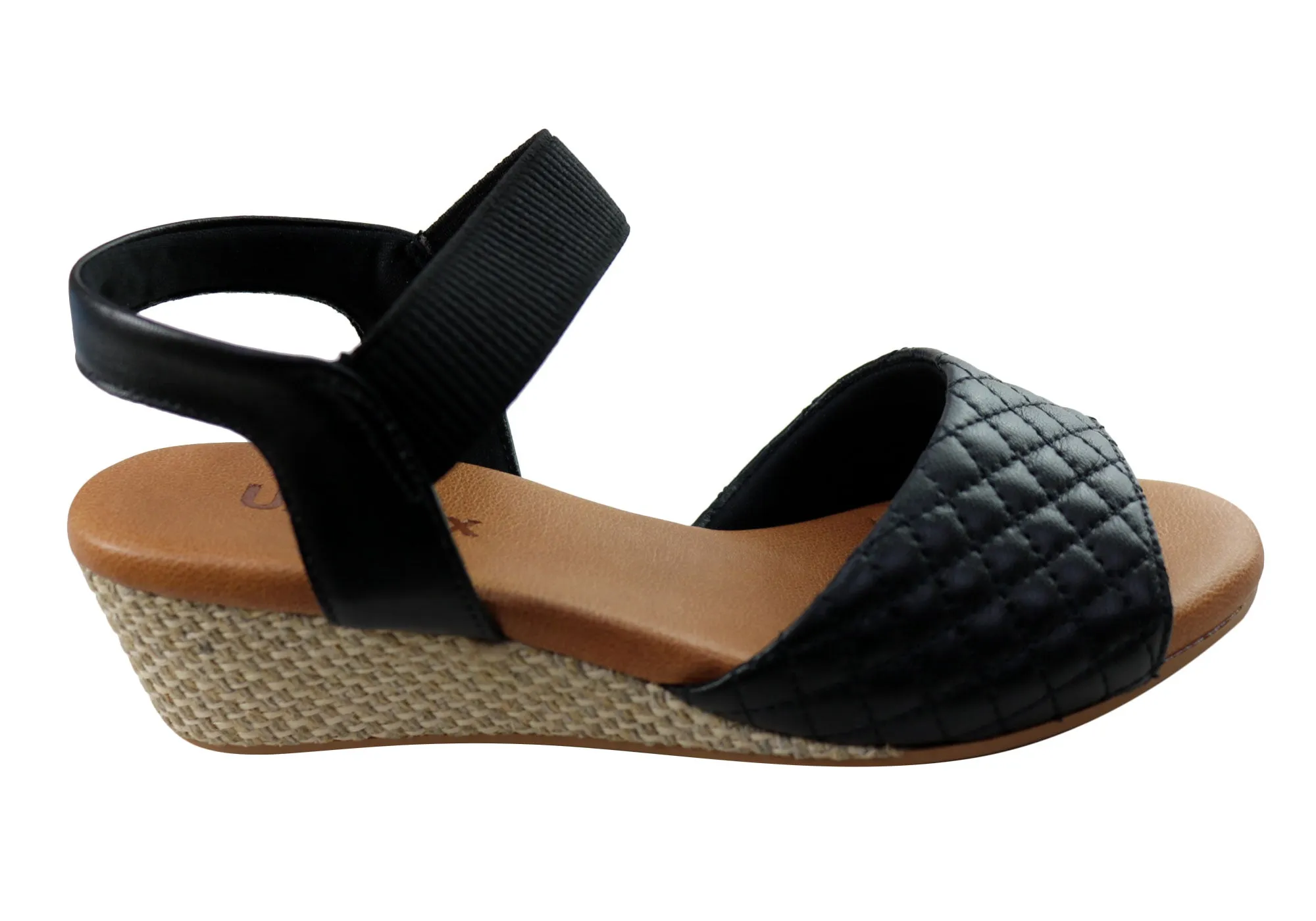 Usaflex Lorelei Womens Comfort Leather Wedge Sandals Made In Brazil Stride Light Fashionable Travel Shoes