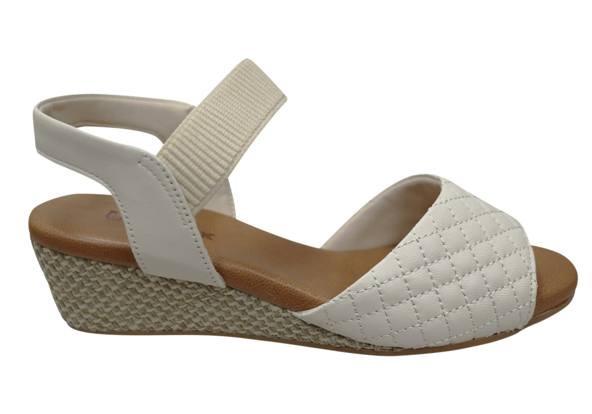 Usaflex Lorelei Womens Comfort Leather Wedge Sandals Made In Brazil Tropical Mood Stylish Open-toe Sandals