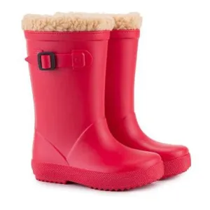 Igor Boy's & Girl's Splash Euri Borreguito Lined Rain Boots, Rojo Protective Lining Seamless Comfort Weekend Camping