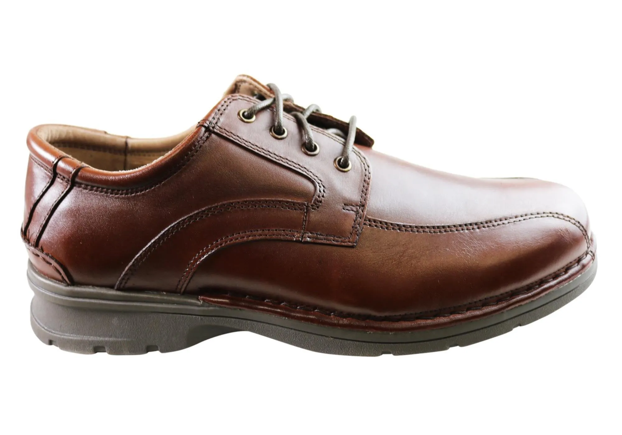 formal events Slatters Lithgow Mens Leather Extra Wide Fit Comfortable Lace Up Shoes