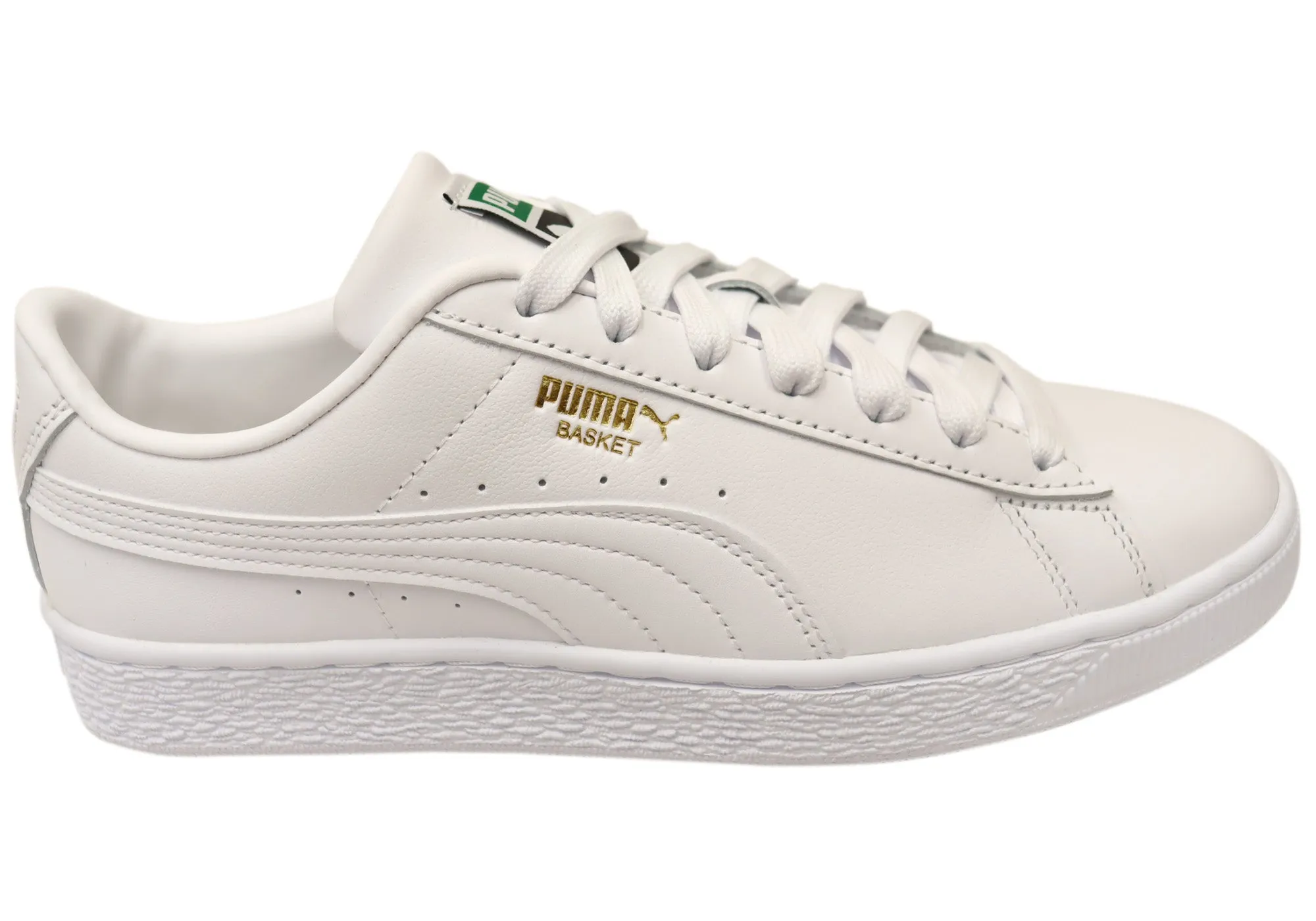 Puma Mens Basket Classic XXI Comfortable White Lace Up Sneakers Easy Hike